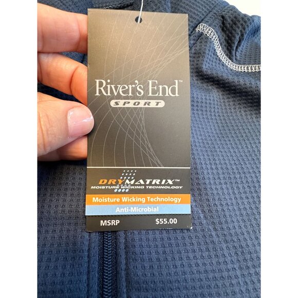 Rivers End Sport Mens DryMatrix 1/4 Zip Pullover Large Moisture Wicking Anti-Mic - Picture 3 of 12
